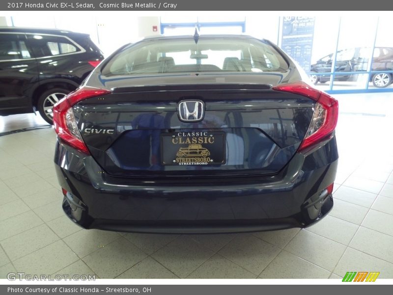 Cosmic Blue Metallic / Gray 2017 Honda Civic EX-L Sedan