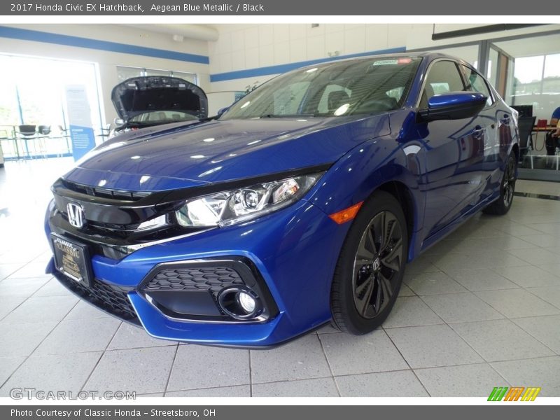 Aegean Blue Metallic / Black 2017 Honda Civic EX Hatchback