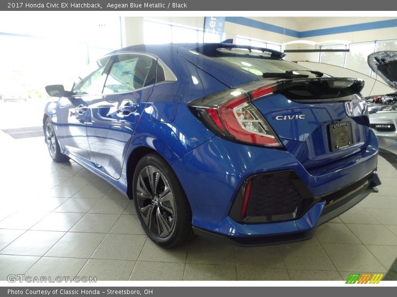 Aegean Blue Metallic / Black 2017 Honda Civic EX Hatchback