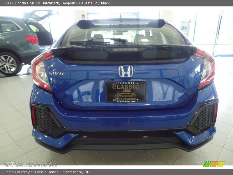 Aegean Blue Metallic / Black 2017 Honda Civic EX Hatchback