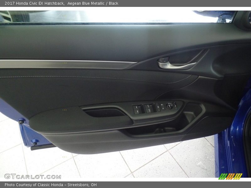 Aegean Blue Metallic / Black 2017 Honda Civic EX Hatchback