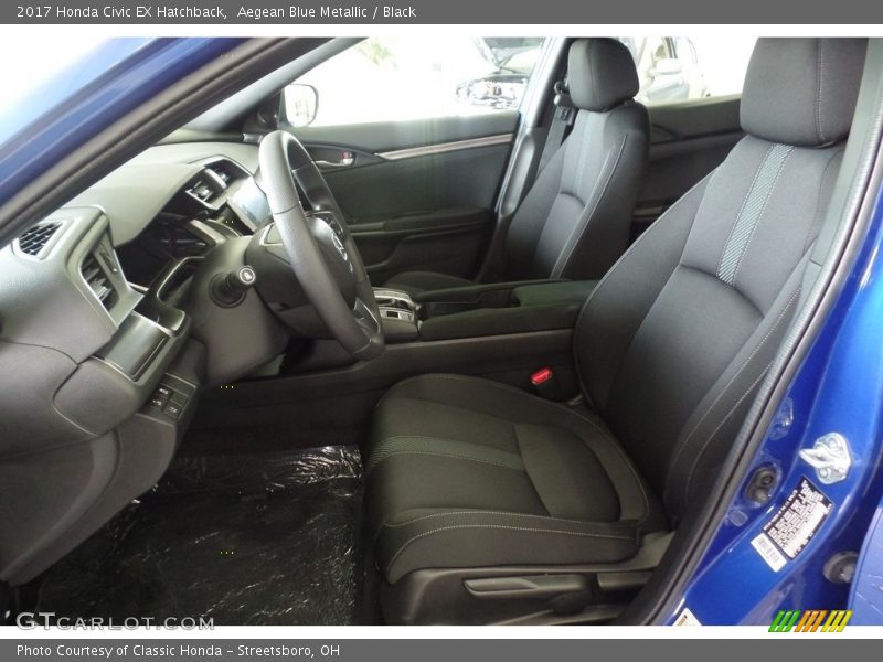 Aegean Blue Metallic / Black 2017 Honda Civic EX Hatchback