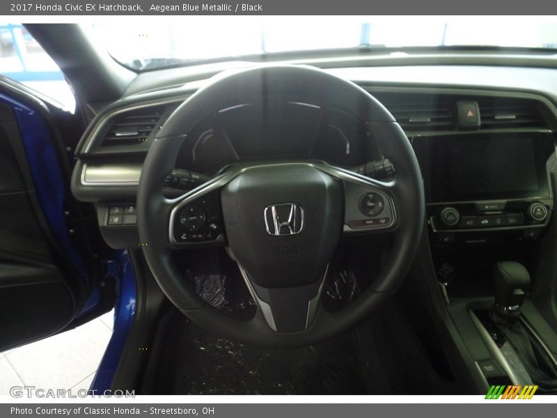 Aegean Blue Metallic / Black 2017 Honda Civic EX Hatchback