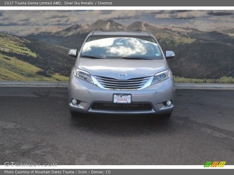 Silver Sky Metallic / Chestnut 2017 Toyota Sienna Limited AWD