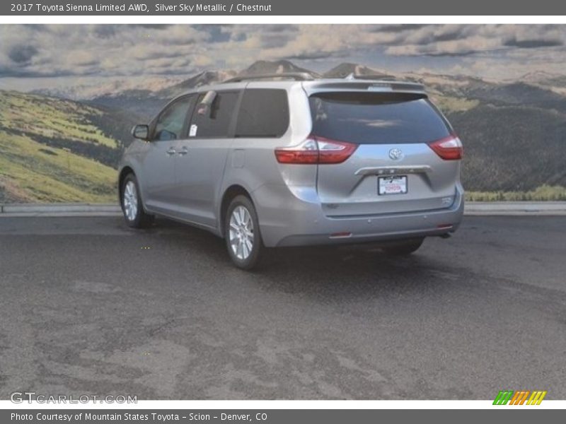 Silver Sky Metallic / Chestnut 2017 Toyota Sienna Limited AWD