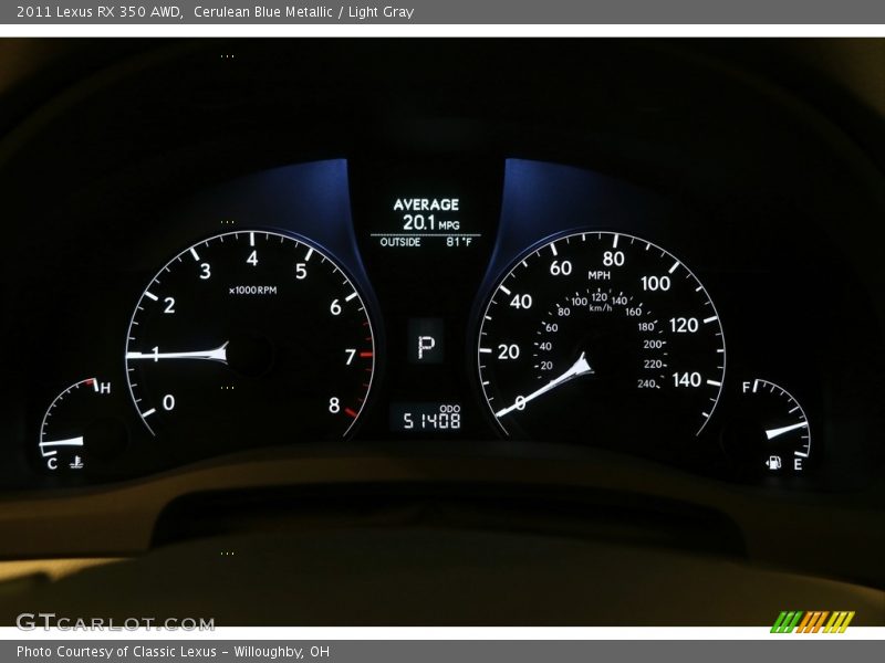 Cerulean Blue Metallic / Light Gray 2011 Lexus RX 350 AWD