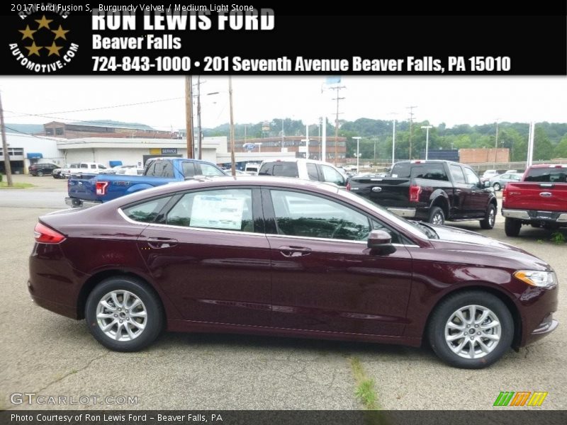 Burgundy Velvet / Medium Light Stone 2017 Ford Fusion S