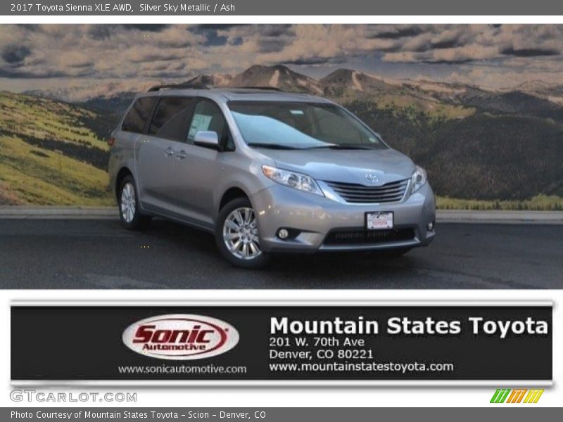 Silver Sky Metallic / Ash 2017 Toyota Sienna XLE AWD