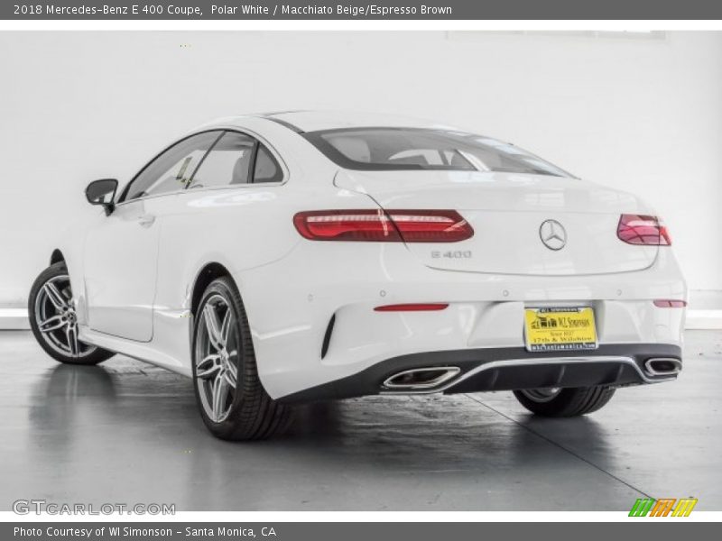 Polar White / Macchiato Beige/Espresso Brown 2018 Mercedes-Benz E 400 Coupe