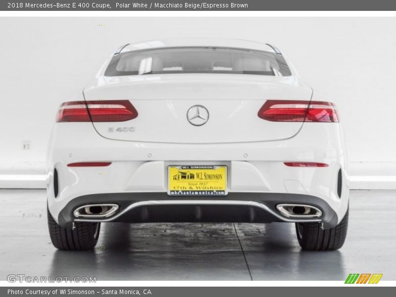 Polar White / Macchiato Beige/Espresso Brown 2018 Mercedes-Benz E 400 Coupe