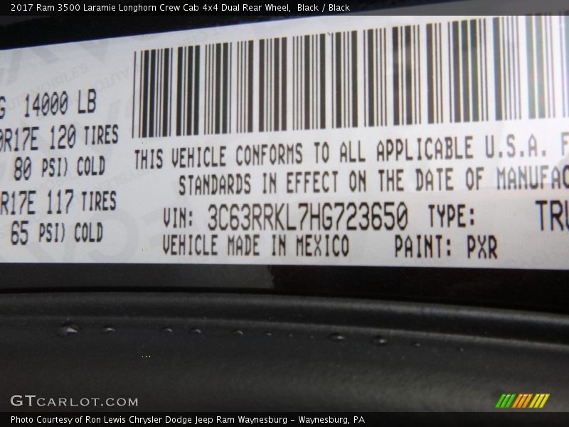 Black / Black 2017 Ram 3500 Laramie Longhorn Crew Cab 4x4 Dual Rear Wheel