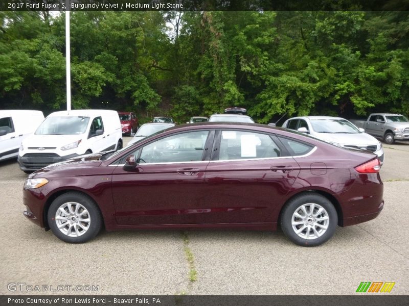 Burgundy Velvet / Medium Light Stone 2017 Ford Fusion S