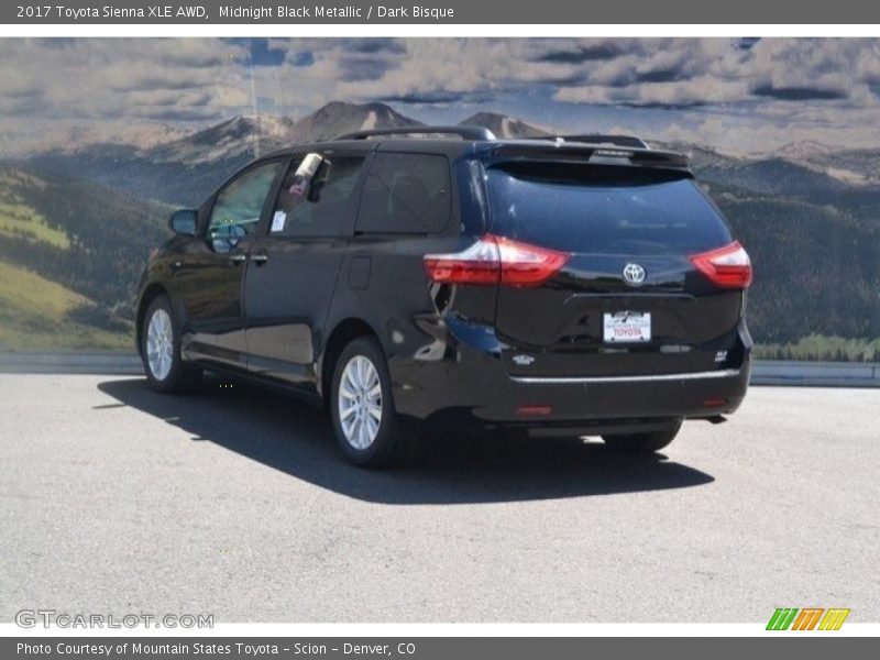 Midnight Black Metallic / Dark Bisque 2017 Toyota Sienna XLE AWD