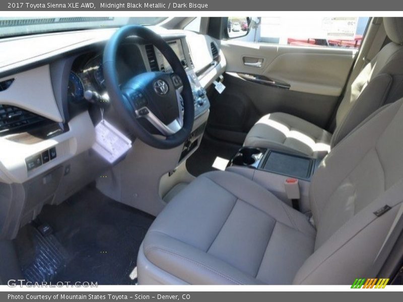 Midnight Black Metallic / Dark Bisque 2017 Toyota Sienna XLE AWD