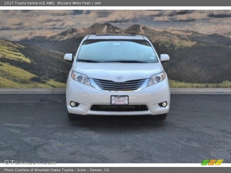 Blizzard White Pearl / Ash 2017 Toyota Sienna XLE AWD