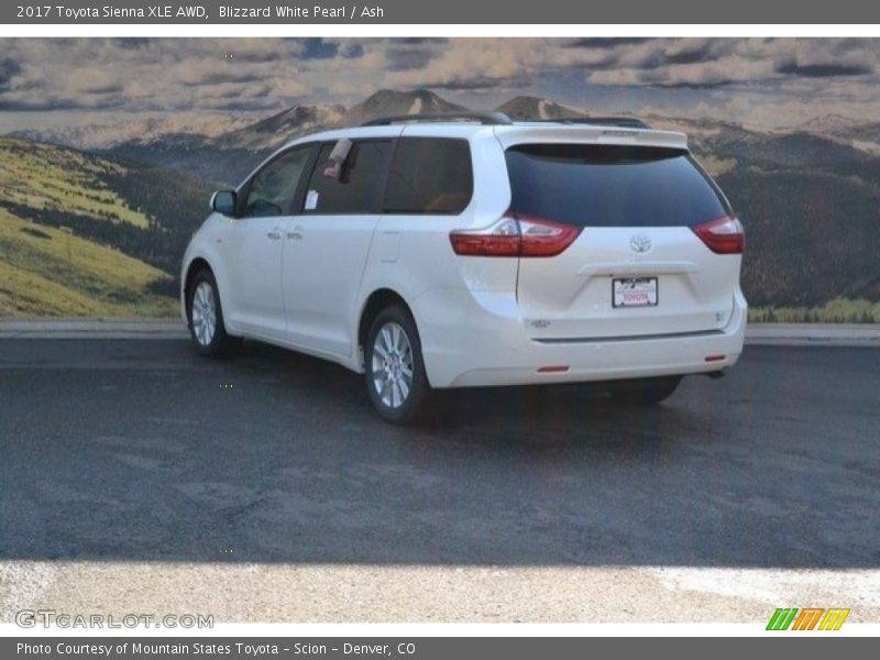 Blizzard White Pearl / Ash 2017 Toyota Sienna XLE AWD