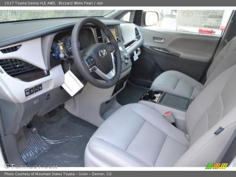 Blizzard White Pearl / Ash 2017 Toyota Sienna XLE AWD