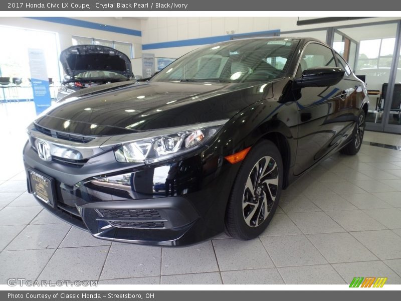 Crystal Black Pearl / Black/Ivory 2017 Honda Civic LX Coupe