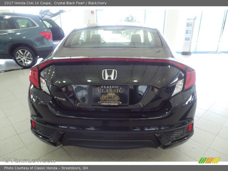 Crystal Black Pearl / Black/Ivory 2017 Honda Civic LX Coupe