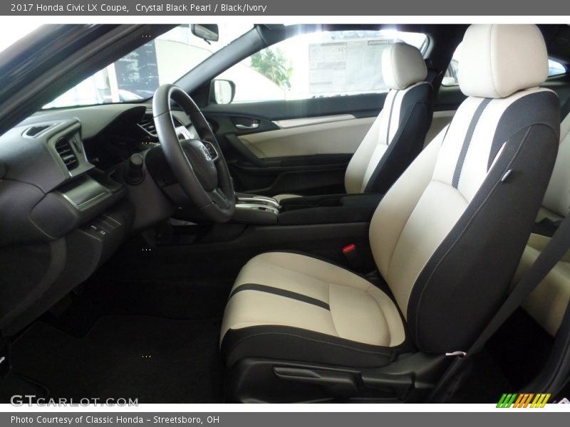 Crystal Black Pearl / Black/Ivory 2017 Honda Civic LX Coupe