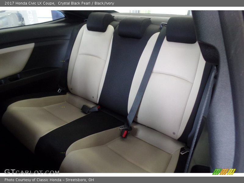 Crystal Black Pearl / Black/Ivory 2017 Honda Civic LX Coupe