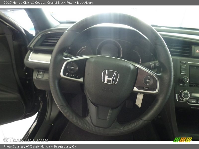Crystal Black Pearl / Black/Ivory 2017 Honda Civic LX Coupe