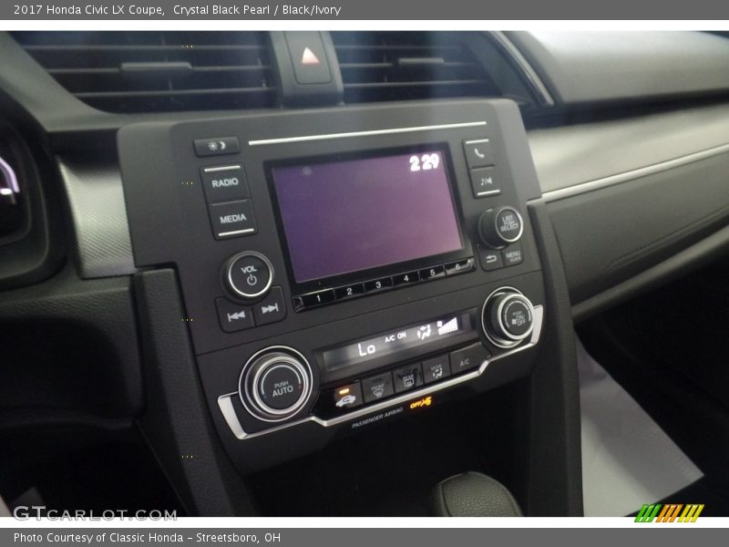 Crystal Black Pearl / Black/Ivory 2017 Honda Civic LX Coupe