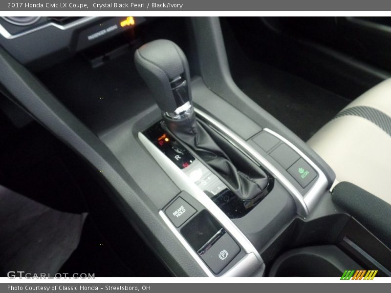 Crystal Black Pearl / Black/Ivory 2017 Honda Civic LX Coupe