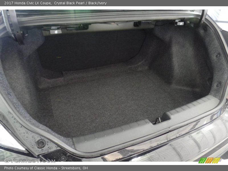 Crystal Black Pearl / Black/Ivory 2017 Honda Civic LX Coupe