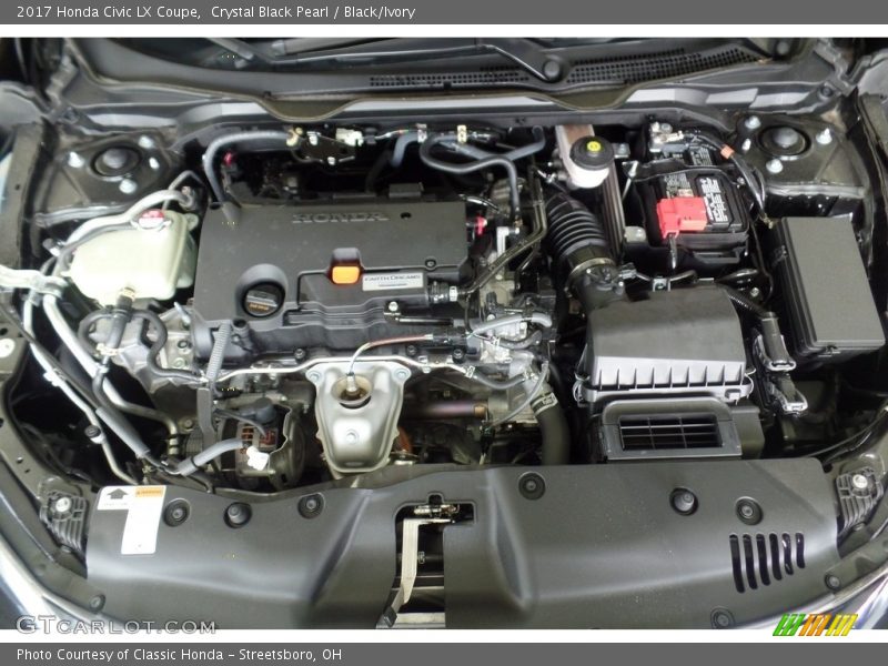 Crystal Black Pearl / Black/Ivory 2017 Honda Civic LX Coupe