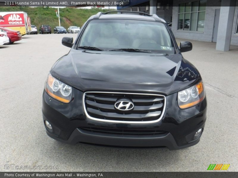 Phantom Black Metallic / Beige 2011 Hyundai Santa Fe Limited AWD