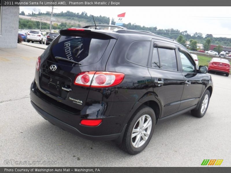 Phantom Black Metallic / Beige 2011 Hyundai Santa Fe Limited AWD