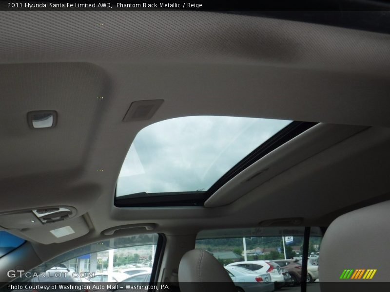 Phantom Black Metallic / Beige 2011 Hyundai Santa Fe Limited AWD