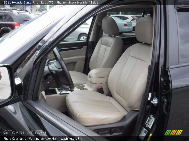 Phantom Black Metallic / Beige 2011 Hyundai Santa Fe Limited AWD