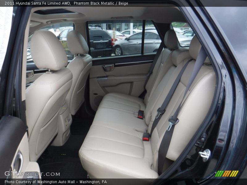 Phantom Black Metallic / Beige 2011 Hyundai Santa Fe Limited AWD