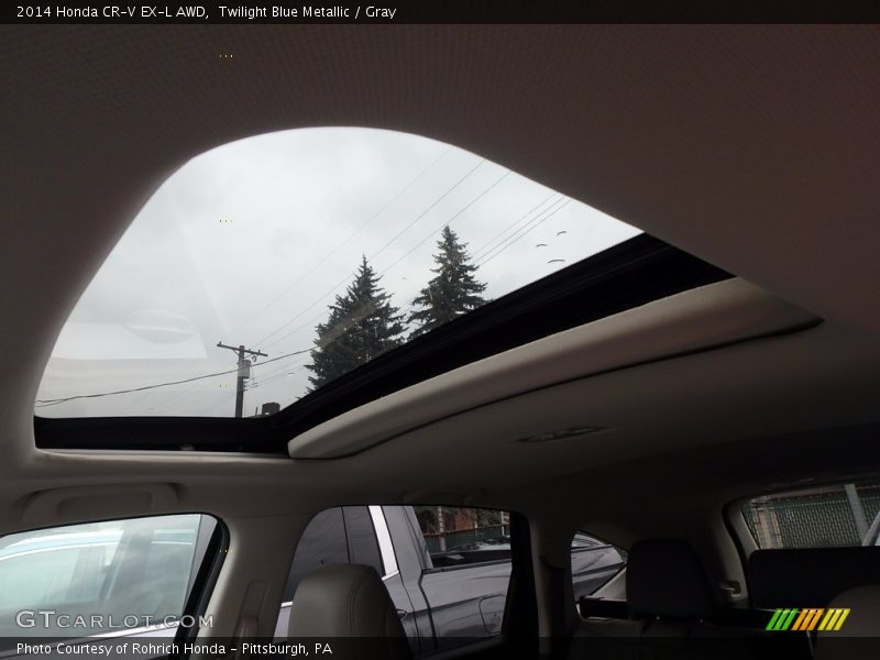 Twilight Blue Metallic / Gray 2014 Honda CR-V EX-L AWD