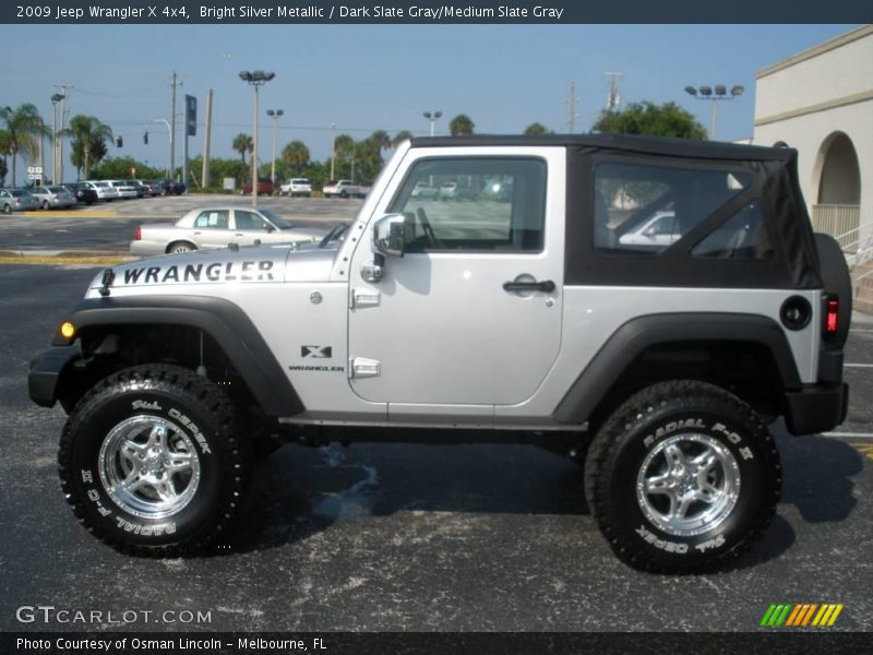 Bright Silver Metallic / Dark Slate Gray/Medium Slate Gray 2009 Jeep Wrangler X 4x4