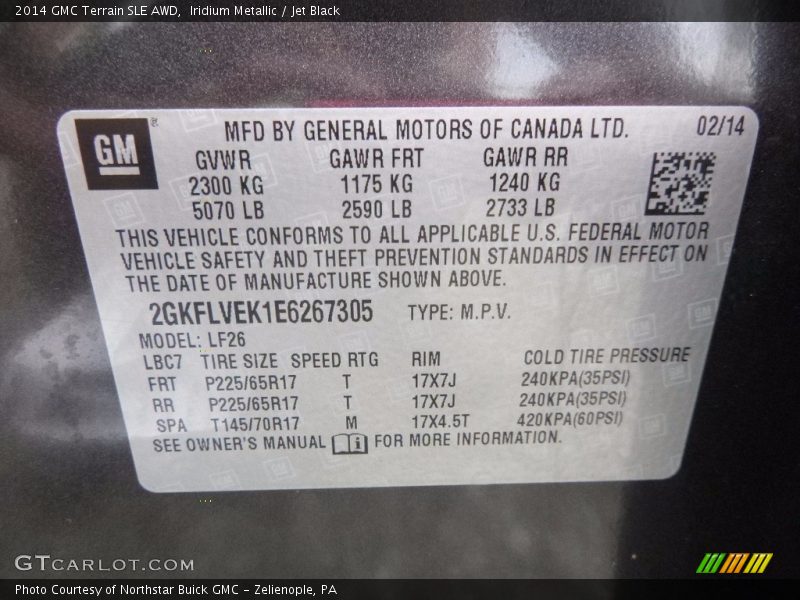 Iridium Metallic / Jet Black 2014 GMC Terrain SLE AWD