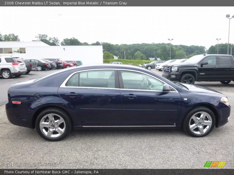 Imperial Blue Metallic / Titanium Gray 2008 Chevrolet Malibu LT Sedan