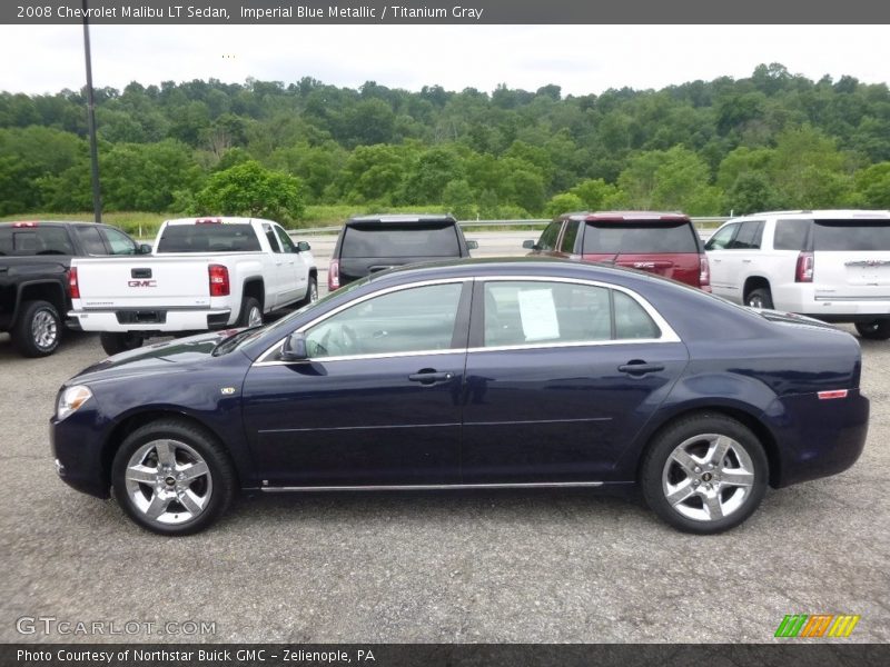 Imperial Blue Metallic / Titanium Gray 2008 Chevrolet Malibu LT Sedan