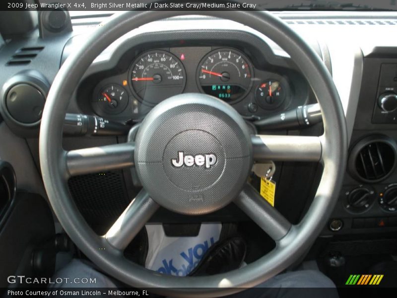 Bright Silver Metallic / Dark Slate Gray/Medium Slate Gray 2009 Jeep Wrangler X 4x4