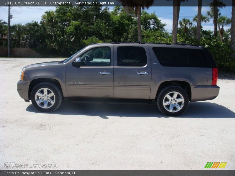 Champagne Silver Metallic / Light Tan 2013 GMC Yukon XL SLT