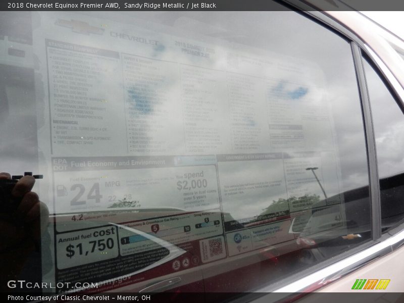 Sandy Ridge Metallic / Jet Black 2018 Chevrolet Equinox Premier AWD