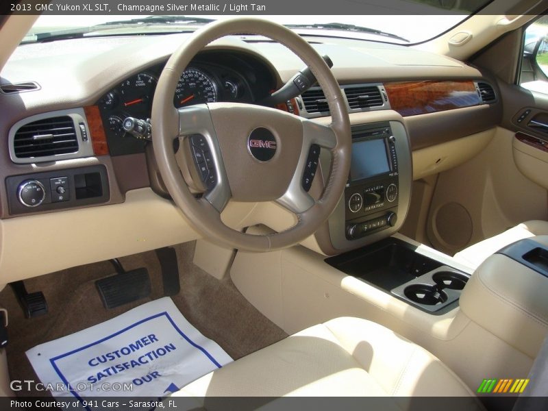 Champagne Silver Metallic / Light Tan 2013 GMC Yukon XL SLT