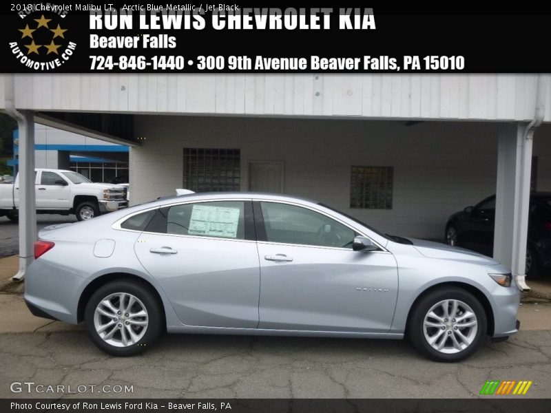 Arctic Blue Metallic / Jet Black 2018 Chevrolet Malibu LT