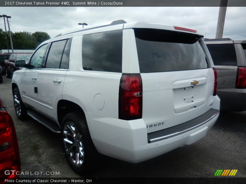 Summit White / Cocoa/Dune 2017 Chevrolet Tahoe Premier 4WD
