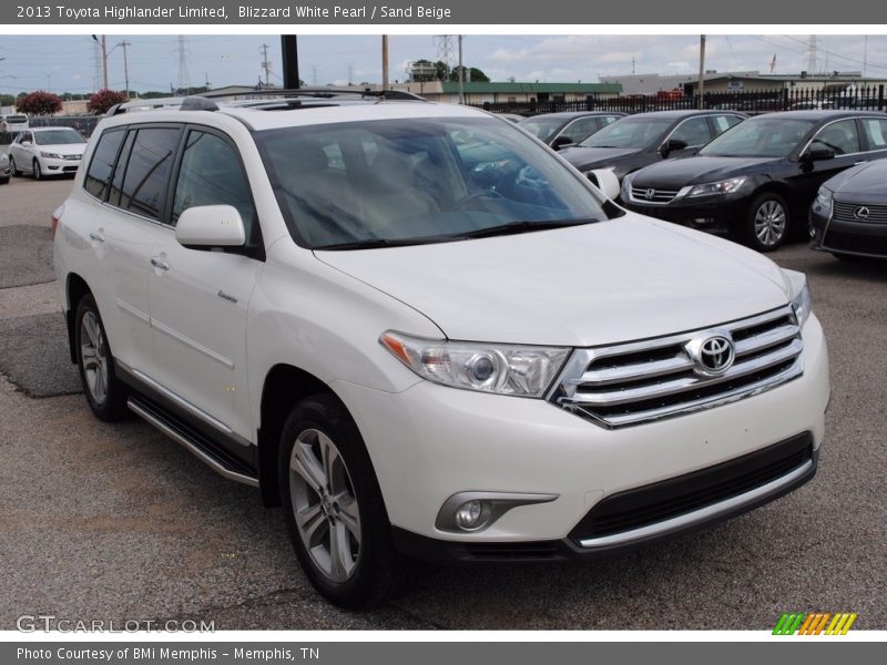 Blizzard White Pearl / Sand Beige 2013 Toyota Highlander Limited