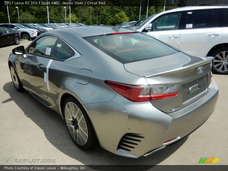 Atomic Silver / Circuit Red 2017 Lexus RC 350 F Sport AWD