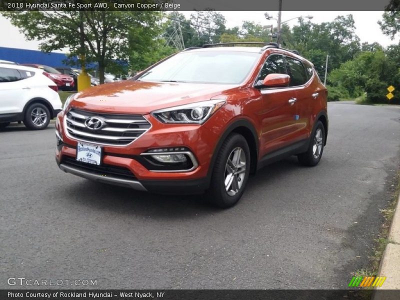 Canyon Copper / Beige 2018 Hyundai Santa Fe Sport AWD