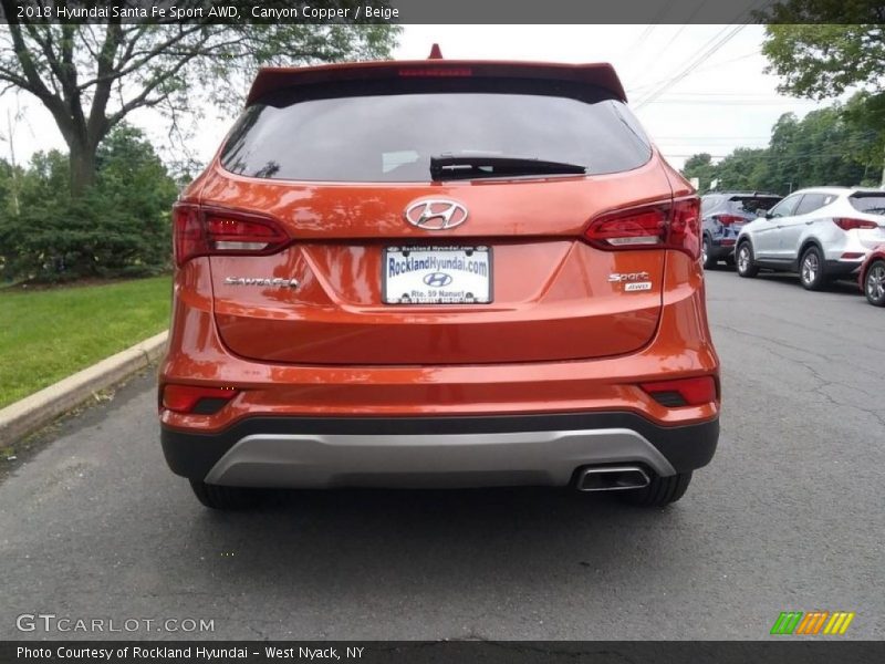 Canyon Copper / Beige 2018 Hyundai Santa Fe Sport AWD